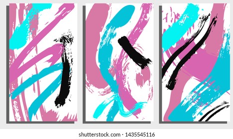 Background template with bright colorful brush strokes
