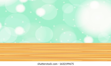 Plantilla de fondo con color de pared brillante e ilustración de suelo de madera