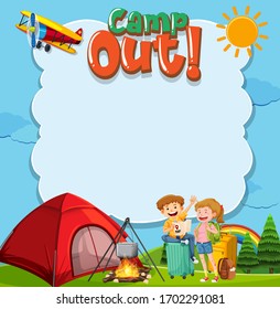 Background template with camping theme illustration
