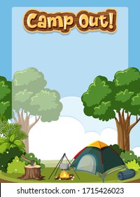 Background template with camping theme illustration
