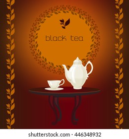 Background template with Ceylon black tea. 
