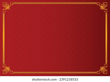 background template with chinese frame and pattern in red