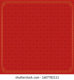Background template with chinese new year pattern in red
