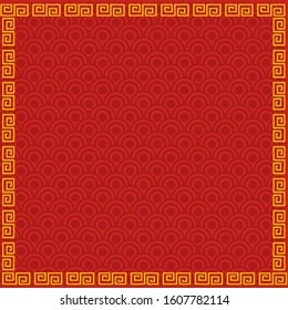 Background template with chinese new year pattern in red
