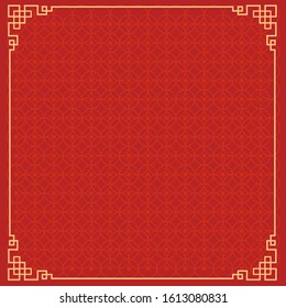 Background template with chinese new year pattern in red