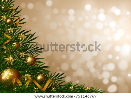 background template christmas tree ornaments illustration stock