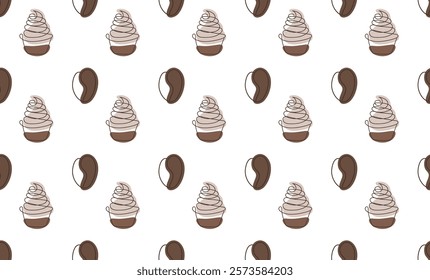 background, template, template, coffee, hot chocolate, coffee pot, cup, tableware, wallpaper, grain, cupcake, cream, illustration, chocolate, line, seamless, menu, breakfast, seamless pattern, sketch,