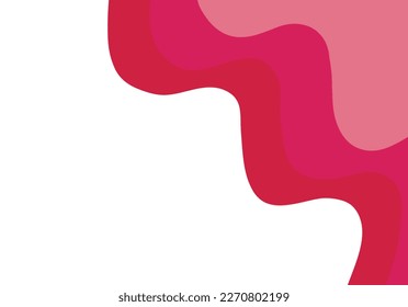 Background template with colorful motion waves of curved stripes of Viva Magenta soft color. Color of the year 2023 For business presentation, wallpaper, cover design, fabric, poster. Banner. Vector 