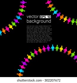 Plantilla de fondo con gente colorida. Concepto de plantilla de diseño para organizaciones globales, empresas, fundaciones, asociaciones, sindicatos.
