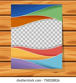 Background template with colorful waves illustration