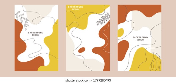 Background template with copy space for text and images design by abstract colored shapes, Social media stories and post creative Vector set. line arts , Tropical leaves VECTOR