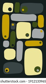 Background template with copy space for text. Abstract organic colored shapes, warm color, flowing lines. Posters for your design, advertising, packaging, postcards. Vector illustration