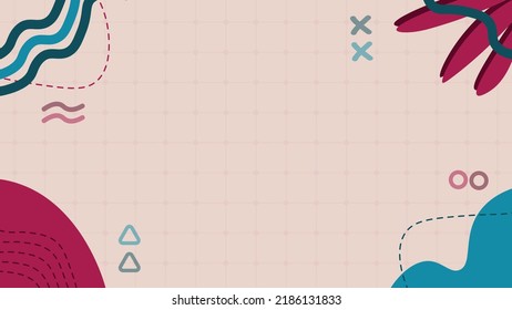 Background template with copy space for text and images design by abstract colored shapes, line arts