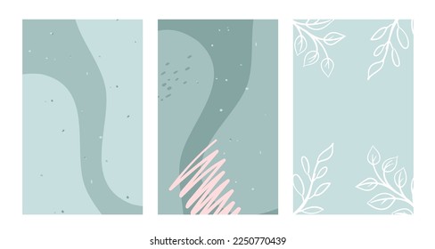 Plantilla de fondo con espacio de copia para texto e imágenes. Resumen de diseño orgánico. Hojas tropicales y elementos orgánicos. Conjunto de vectores. 