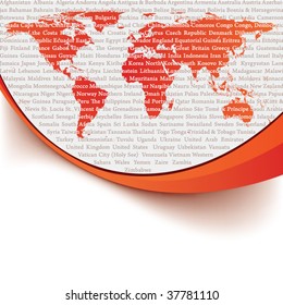 Background template with the countries of the world