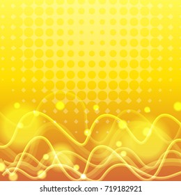 Background template with curve lines in yellow illustration