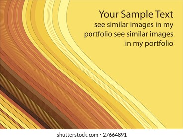 Background template with curved strips in yellow and brown colours - smooth transition (see  the collection)