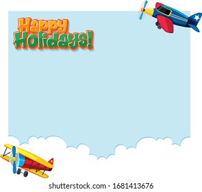 Diseño de plantilla de fondo con aviones volando en la ilustración del cielo