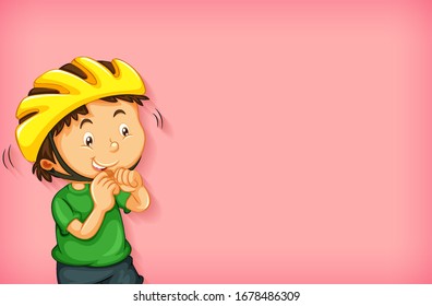 Background template design with boy in yellow helmet illustration