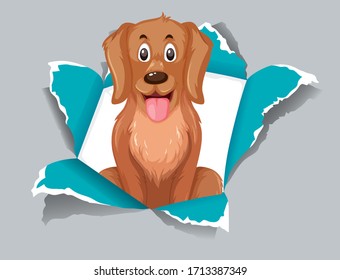 Background template design with cute dog illustration