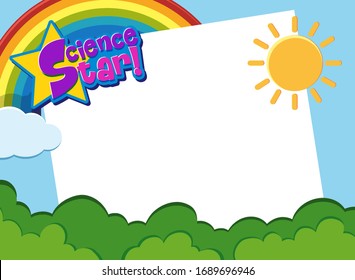 Background template design with garden scene illustration