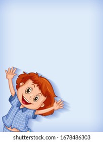 Diseño de plantilla de fondo con ilustración de pijamas azules feliz