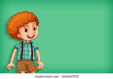 Background template design with happy boy smiling illustration