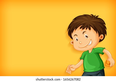 Background template design with happy boy illustration