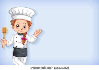 Background template design with happy chef smiling illustration