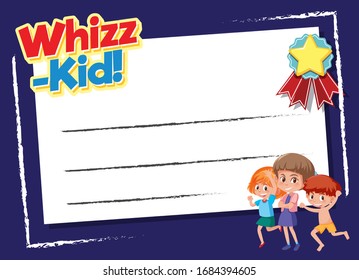 Background template design with happy children illustration