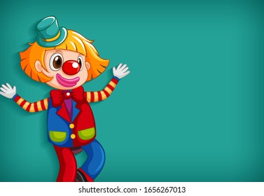 Projeto de modelo de fundo com ilustração palhaço feliz