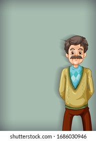 Diseño de plantillas de fondo con ilustración del viejo feliz