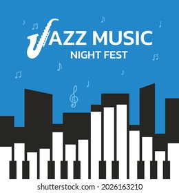 Diseño de plantilla de fondo para el festival musical de jazz 
