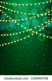 Background template design with lights on green illustration