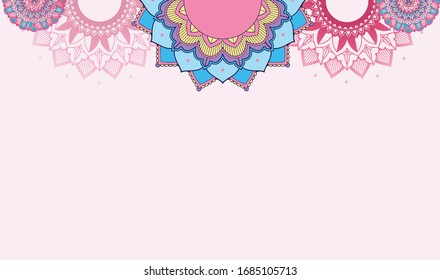Background template design with mandala patterns illustration