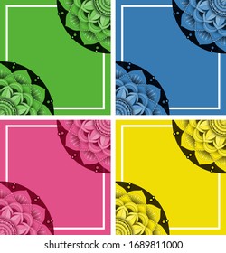 Background template design with mandala patterns illustration