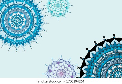 Background template design with mandala patterns illustration