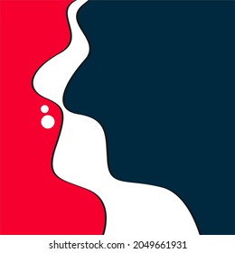 background template design with a mix of red, white, and dark blue colors