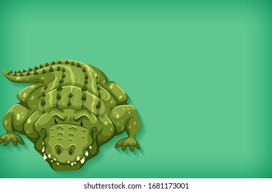 Background template design with plain color and crocodile illustration
