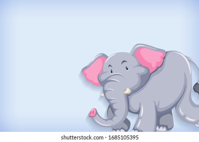 Background template design with plain color and elephant illustration