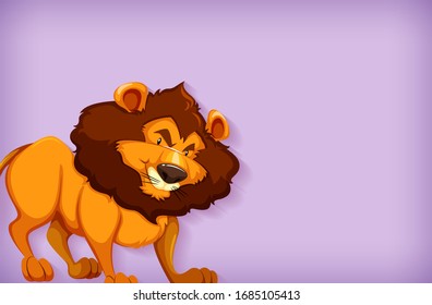 Background template design with plain color and lion illustration
