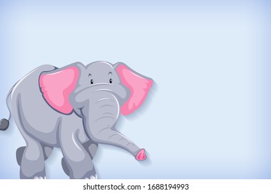 Background template design with plain color wall and elephant illustration