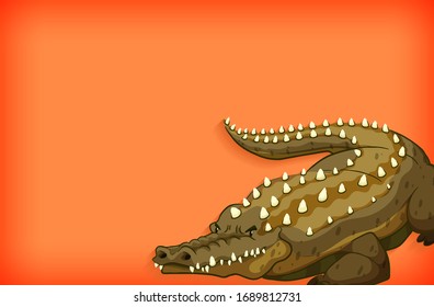Background template design with plain color and crocodile illustration