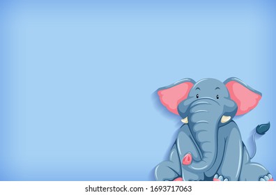 Background template design with plain color and elephant illustration