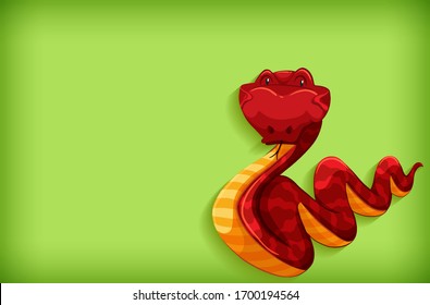 Diseño de plantilla de fondo con color liso e ilustración de serpiente roja