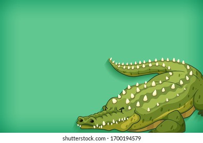 Diseño de plantilla de fondo con color claro e ilustración de cocodrilo