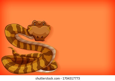 Background template design with plain color wall and snake illustration