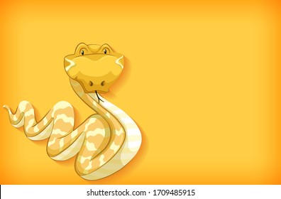 Background template design with plain color and snake illustration