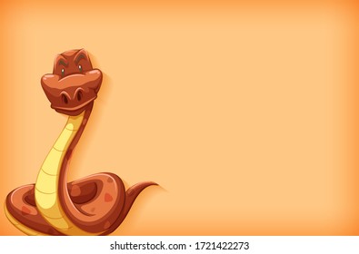 Background template design with plain color and wild snake illustration