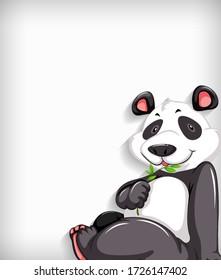 Background template design with plain color and panda illustration